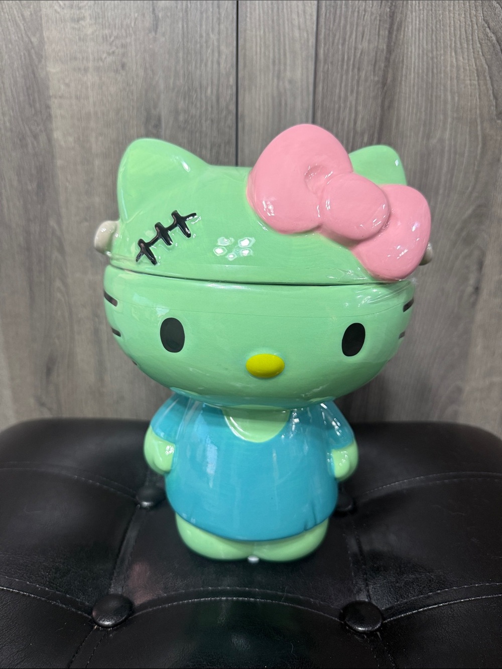 New Hello Kitty Halloween Frankie Frankenstein Full Body Sculpted Cookie Jar